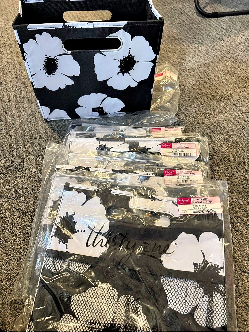Thirty-One Fold N' File Foldable Storage Organizer Set. 5 all new!